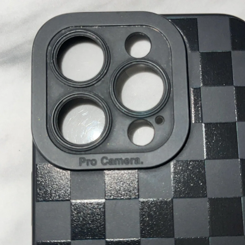 Black Textured Checkered Plastic IPhone 15 Pro Case